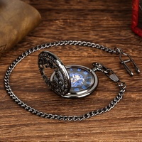 Nouvelle Arrivée - Montre de Poche Mécanique Best-Seller, Style Antique Classique, Engrenages Ajourés, Chiffres Romains, Couvercle Rabattable, Remontage Manuel, 47mm