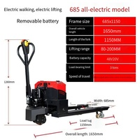 Chariot transpalette électrique à propulsion arrière QD-3T avec capacité de charge de 3 tonnes, batterie au plomb-acide, levage hydraulique, 48V, pneus pleins, fonctionnement en position debout