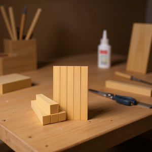 Bastoncini di legno ILAN 14x14x120mm 4 pezzi per lavori artigianali e progetti fai da te - Product Image 3