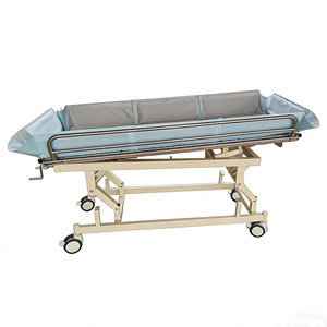<b>Portable</b> <b>Bathing</b> Bed For Elderly Foldable Height Adjustable Manual Nursing Bed Household Multi Functional Bathroom Safety - Product Image 1