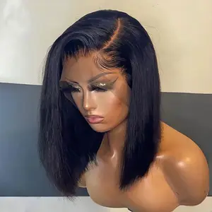 Always Popular Short Bob Wig Lace Front Human Hair Wigs For Black Women Human Hair Brazilian Hair Straight Suitable For All Girl