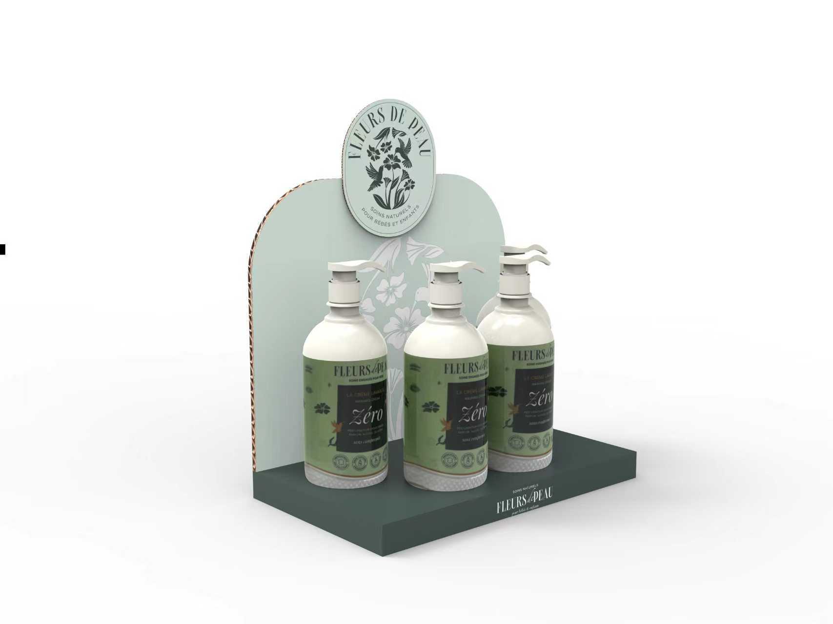 Custom Desktop Cardboard Display Stand Countertop Skincare Rack for Cosmetic Stores Customized Display Rack — view 2