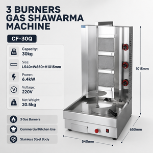 Máquina de Shawarma y Doner <span class=keywords><strong>Kebab</strong></span> a Gas para Comida Rápida, Asador Vertical de Carne para Montar en Mesa, para Uso en Restaurantes - Product Image 2