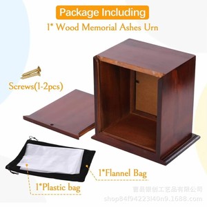 Solid Wood Pet <b>Urn</b> Rectangle Airtight With Photo Frame For <b>Cats</b> And Dogs Commemorative Memorial Box - Product Image 4