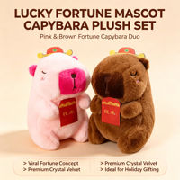 Peluche Capybara Mignonne en Matière Premium avec Accent Lettrage Doré, Symbole de Prospérité Domestique, Article de Collection pour Jeu de Grue de Carnaval