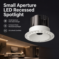 Spot encastré LED COB 12W dimmable sans cadre, anti-éblouissement, pour plafond, découpe 75mm, lampe intérieure LP-FX7570SH-RTA-21-1