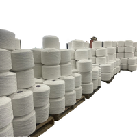 Fil de serpillière en coton recyclé 50% coton 50% polyester, blanc brut blanchi, écologique, pas cher, en gros de Chine, 0.2 Ne 8 Ne