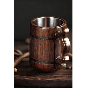 Top Quality Solid Wood Drinking Mug <b>Reusable</b> Eco <b>Cup</b> for Coffee Tea Beer Durable Handcrafted Rustic Design Available For Sale - Product Image 6