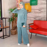 Nouveauté Ramadan Eid Mubarak Ensemble musulman Dubaï Turquie Hijab 2 pièces Robes Vêtements islamiques pour femmes
