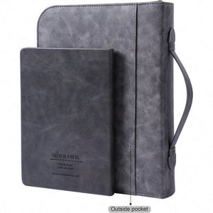 Large Black Waterproof Embossed Design PU Leather A3 Spiral Address <b>Book</b> for Men and Women - Product Image 3