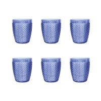 Ensemble de 6 verres en plastique Excelsa bleus 40 cl à motif diamant