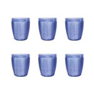 Juego de 6 vasos de plástico Excelsa, azules, 40 cl, con diseño de diamante - Product Image 2