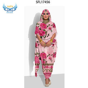 Toub Soudanais pour Femme, Tissu Voile Soudan Inde, Imprimé Numérique Floral Personnalisé Suisse, Design Original, Nouveauté 2024, pour Mariage - Product Image 4