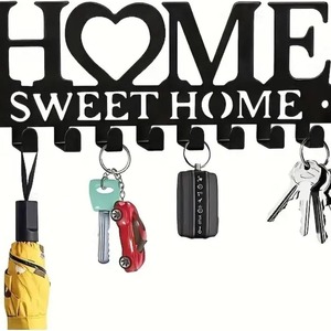 OEM Wrought Iron <b>Key</b> <b>Hook</b> <b>Wall</b> Mounted Rectangle Novelty Home Storage Rack <b>For</b> <b>Keys</b> And Accessories - Product Image 5