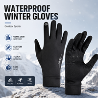 Gants noirs imperméables pour hommes, chauds pour l'hiver, pour le cyclisme, les sports de plein air, la course, la moto, le ski, les gants de snowboard à écran tactile