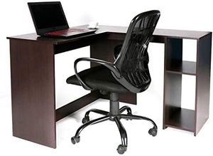 Bàn máy tính với kệ sách công nghiệp nghiên cứu Bảng chơi Game bàn với lưu trữ, gỗ hình chữ L góc bảng cho nhà văn phòng, - Product Image 4