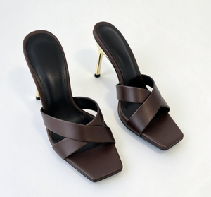 Zapatos de Tacón Alto de 9 cm con Punta Cerrada y Tira Trasera para Mujer, Zapatos de Verano de PU - Product Image 5