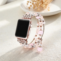 Souljewel Bracelet multi-brins en alliage de zinc avec breloque cœur, style décontracté/sportif, compatible Apple Watch Series 1-11 Ultra 38-49mm, bijoux pour femme