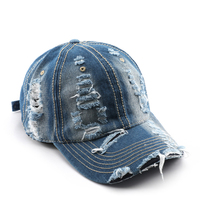 Gorra de Béisbol para Hombre, Logotipo Personalizado, 6 Paneles, Gorras de Béisbol de Mezclilla Desgastada, Alta Calidad