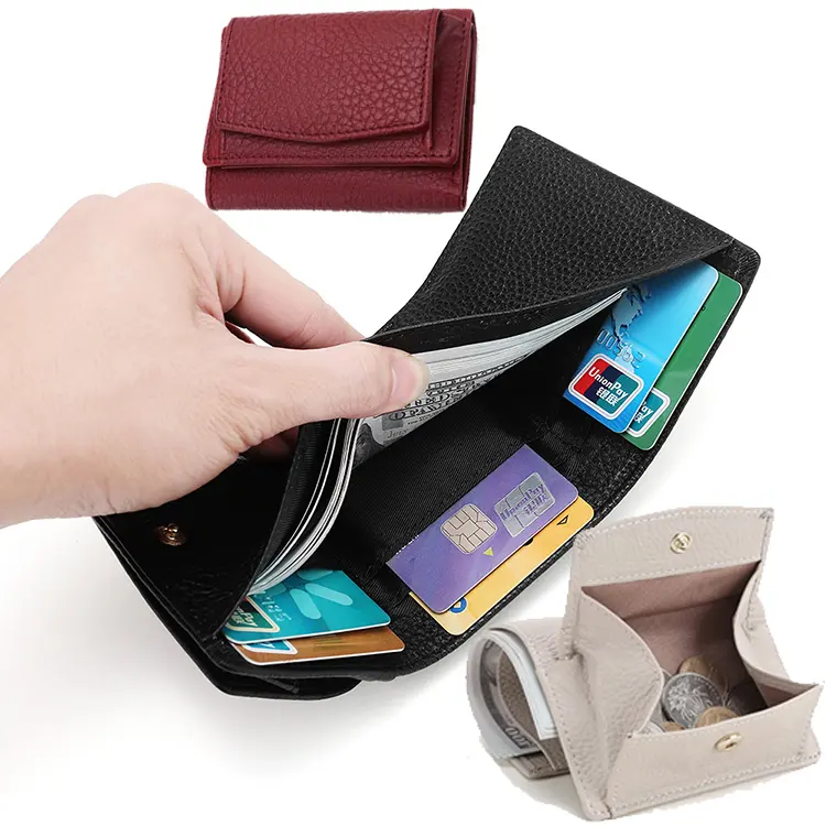 사용자 정의 미니 작은 지갑 숙녀 럭셔리 유명한 간단한 여성 RFID 차단 짧은 동전 지갑 여성 정품 가죽 지갑