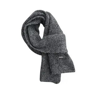 OEM Factory Custom Winter Solid Ladies Thick Wool Warm Knitted Scarf for Women