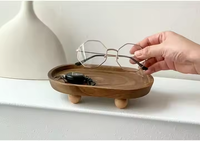 Support de bain vintage moderne en acacia, support de plante, support pour gâteau, porte-savon, présentoir de bureau