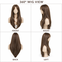 Perruques synthétiques longues et lisses blond miel dégradées pour femmes, résistantes à la chaleur, avec bonnet ajustable et racine naturelle, vente en gros