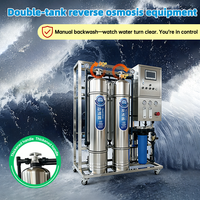 Sistema de Tratamiento de Agua por Ósmosis Inversa Industrial Pequeño de 250L/H, Purificador de Agua de Acero Inoxidable, Equipo de Filtración de Agua