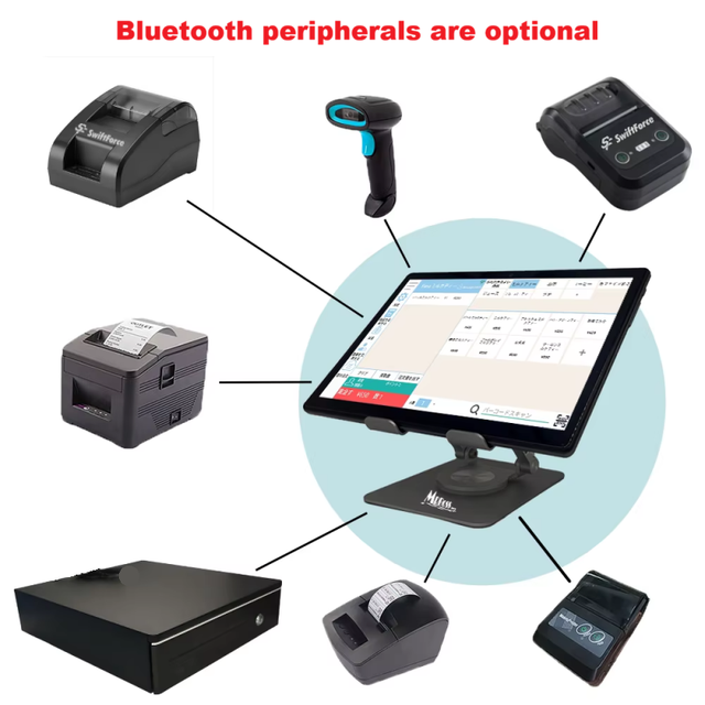 10.1 Inch All-in-One Tablet POS System with 360° Rotating Stand and Magnetic Printer All-in-One POS Solution