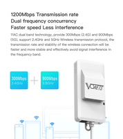 VONETS VAP11AC doble banda 2,4G 5G inalámbrico portátil Wifi repetidor puente enrutador 300Mbps + 900Mbps para monitoreo de seguridad de vídeo