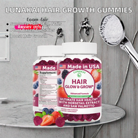Lunakai USA Made Vegan Super Hair Gummies Biotin Zinc Horsetail Extract Saw Palmetto Vitamines pour la croissance des cheveux Femmes Hommes Soutien Capillaire