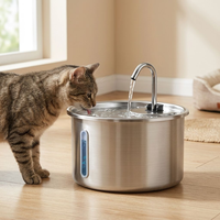 Distributeur d'eau intelligent portable sans fil rechargeable en acier inoxydable de qualité alimentaire pour animaux de compagnie, conception détachable pour chats et chiens