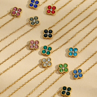 Nouvel ensemble de bijoux pour femme en acier inoxydable plaqué or 18 carats, collier et boucles d'oreilles fleur couleur or, style luxe léger, inspiré de la mode européenne et américaine