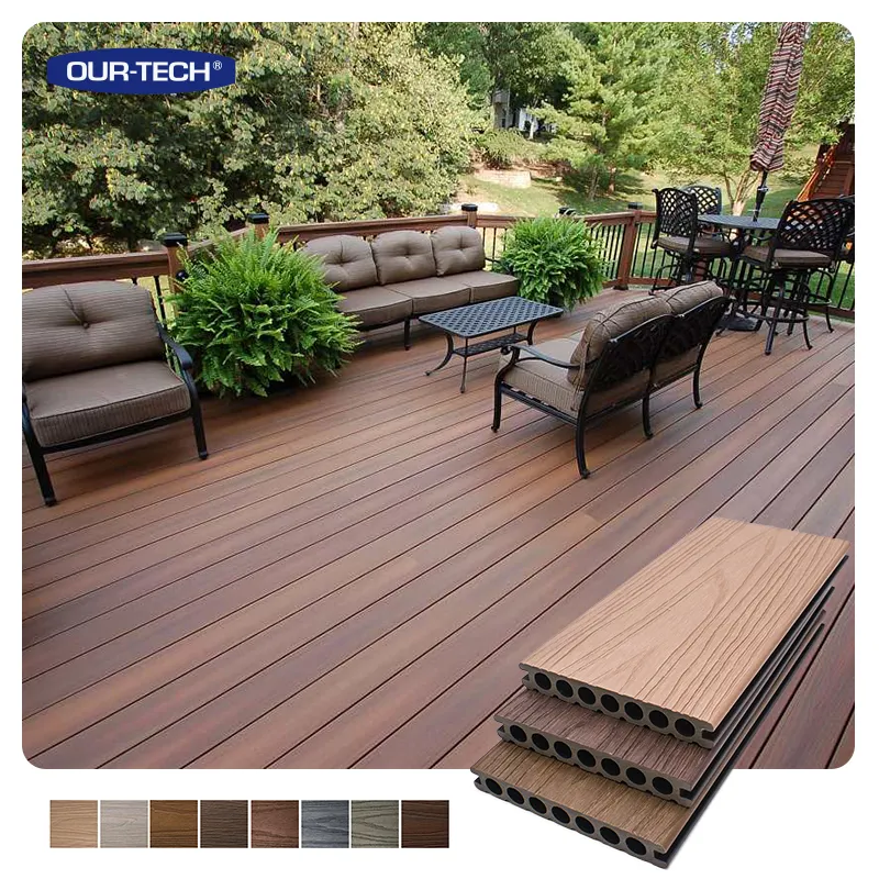 Outdoor WPC Wood And Plastic Composite Decking Waterproof Co-extruded flooring