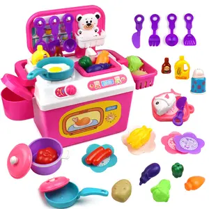 New Product Custom DIY Free Combination Role Play Children Mini Play House Toy Girls Small Appliances Plastic Kitchen Toys
