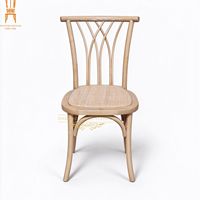 Chaise en bois à dossier croisé en rotin pour événements, mariages, banquets et locations