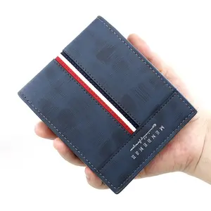 2022 New Products Wallet Leather and Canvas Card Holder Wallet for Men Case Fashion Gift OEM