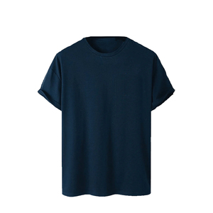 T-shirt pour homme en mélange coton et polyester, col rond, qualité supérieure, pour un usage quotidien décontracté, confortable, manches courtes, haut tendance - Product Image 1