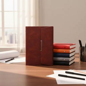 Promotion PU Leather Black Kraft Custom A5 <b>Binder</b> Diary Notebook With Parchment Paper - Product Image 4