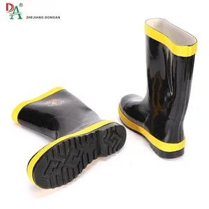 DA yüksek kalite ağır sarı yangına dayanıklı güvenlik botları tulum kimyasal direnç itfaiyeci lastik ayakkabı ile satışa