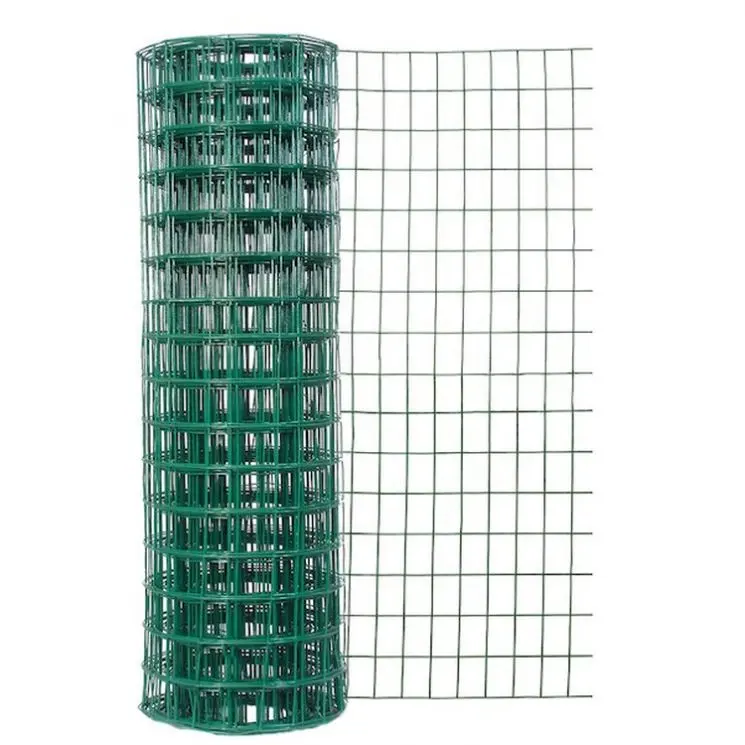 Green color pvc coated galvanized welded wire mesh 3mm with PVC Coating 1/2"x1.2mx15m hot size