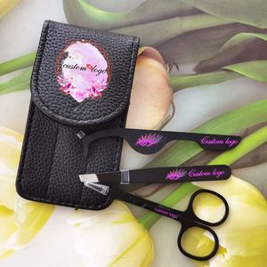 Juego de Herramientas para Aplicar Pestañas de Visón con Logotipo Personalizado de Marca Privada al por Mayor, Pinzas de Acero Inoxidable para Cejas, Juego de Herramientas para Pestañas - Product Image 2