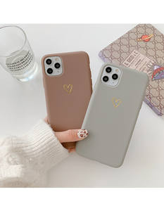 Funda de teléfono de lámina dorada personalizada, OEM, fabricante chino, bronce, estampado dorado, para PC, marrón, con Corazón dorado - Product Image 2