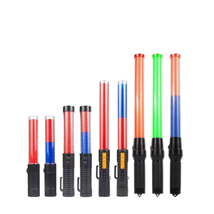 Veiligheidscontrole verkeersstaf LED knipperende verkeerssignaalstaf rood en blauw knipperlicht veiligheidsstaf batterijversie - Product Image 2