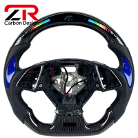 Volant de voiture sport en fibre de carbone personnalisé en cuir véritable avec LED RPM pour Chevrolet Camaro ZL1 SS LS RS 2SS Corvette C7 Z06