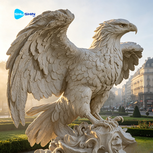 Estatua <span class=keywords><strong>de</strong></span> águila grande <span class=keywords><strong>de</strong></span> mármol, majestuosa <span class=keywords><strong>escultura</strong></span> <span class=keywords><strong>de</strong></span> ave depredadora tallada a mano para decoración <span class=keywords><strong>de</strong></span> jardín al aire libre. - Product Image 3