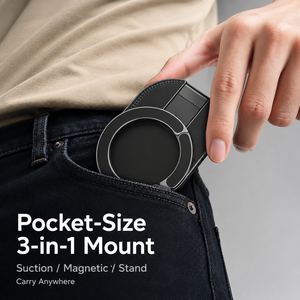 Supporto Magnetico 3 in 1 per <span class=keywords><strong>Telefono</strong></span>, Pieghevole e Rotante, <span class=keywords><strong>Mini</strong></span> Stand a Vuoto con Montaggio Magnetico Bilaterale - Product Image 3