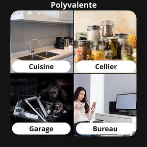 ARTECSIS Ensemble réglable de <span class=keywords><strong>2</strong></span> <span class=keywords><strong>étagère</strong></span>s de rangement en plastique 6 <span class=keywords><strong>niveaux</strong></span> 120 X 50 X 40 cm Noir - Product Image 6
