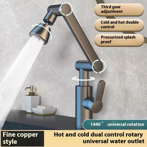 Robinet de <span class=keywords><strong>lavabo</strong></span> FSH moderne rotatif à 360° multifonctionnel en acier inoxydable avec bras mécanique universel en céramique, <span class=keywords><strong>mitigeur</strong></span> eau chaude et froide - Product Image 5