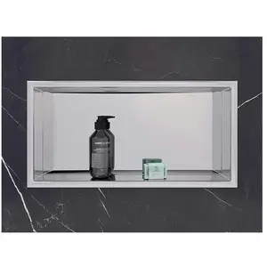 Haute qualité en acier inoxydable marbre mur insérer intégré douche niches armoire étagère salle de bain niche hôtel salle de bain niche